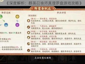 《深度解析：群英召唤师真理罗盘游戏攻略》