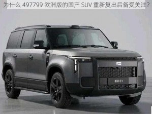 为什么 497799 欧洲版的国产 SUV 重新复出后备受关注？