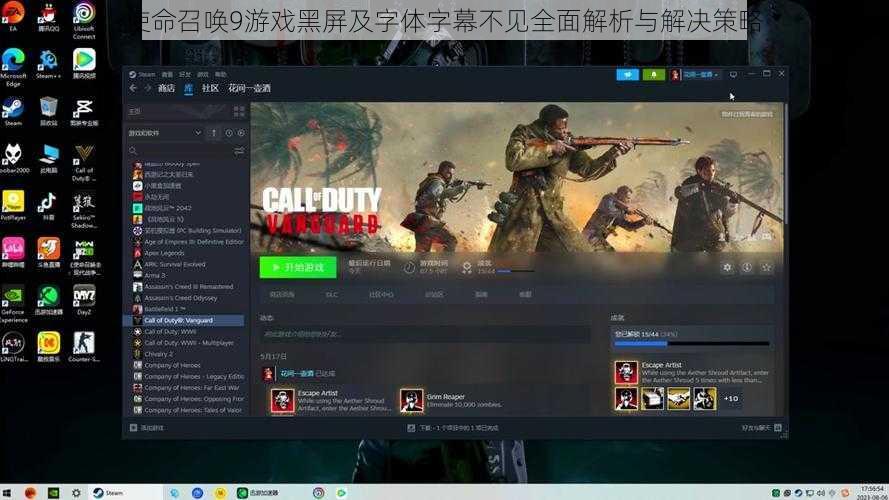 使命召唤9游戏黑屏及字体字幕不见全面解析与解决策略