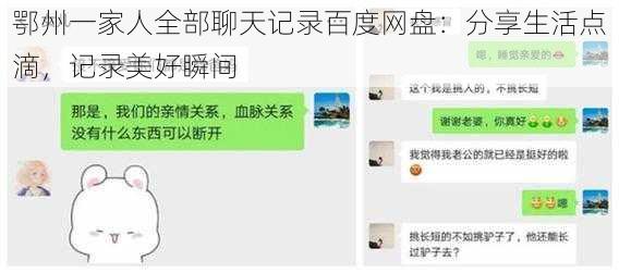 鄂州一家人全部聊天记录百度网盘：分享生活点滴，记录美好瞬间