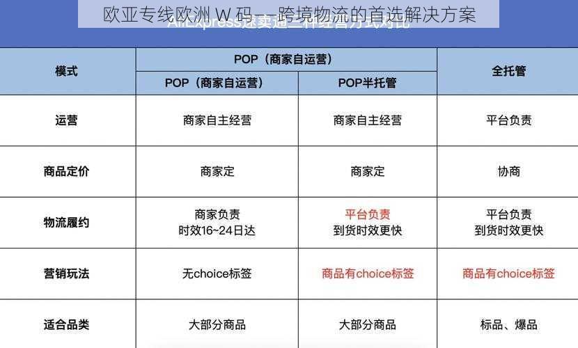 欧亚专线欧洲 W 码——跨境物流的首选解决方案