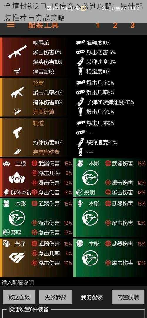 全境封锁2 TU15传奇本谈判攻略：最佳配装推荐与实战策略