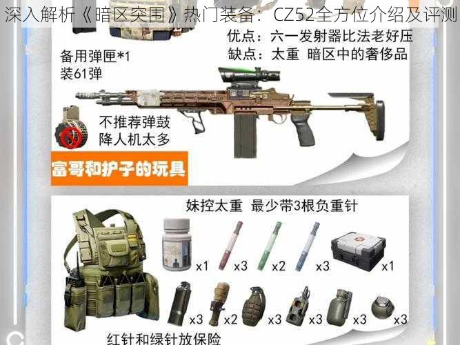 深入解析《暗区突围》热门装备：CZ52全方位介绍及评测