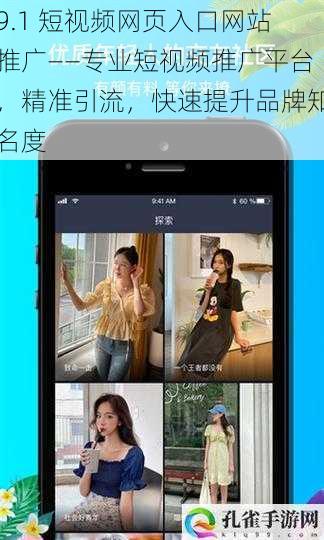 9.1 短视频网页入口网站推广——专业短视频推广平台，精准引流，快速提升品牌知名度