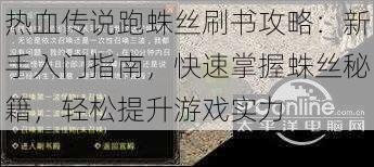 热血传说跑蛛丝刷书攻略：新手入门指南，快速掌握蛛丝秘籍，轻松提升游戏实力