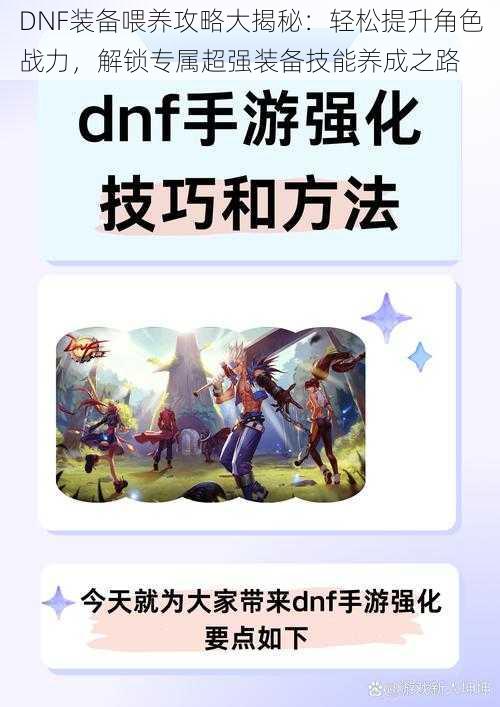 DNF装备喂养攻略大揭秘：轻松提升角色战力，解锁专属超强装备技能养成之路