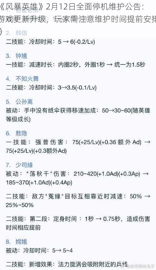 《风暴英雄》2月12日全面停机维护公告：游戏更新升级，玩家需注意维护时间提前安排》