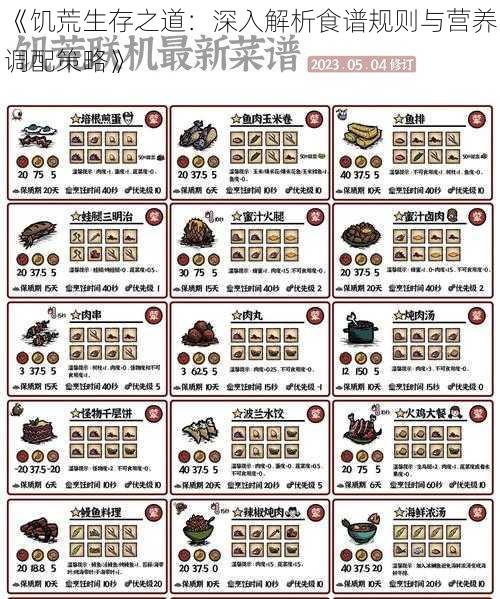 《饥荒生存之道：深入解析食谱规则与营养调配策略》