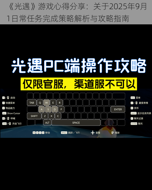 《光遇》游戏心得分享：关于2025年9月1日常任务完成策略解析与攻略指南