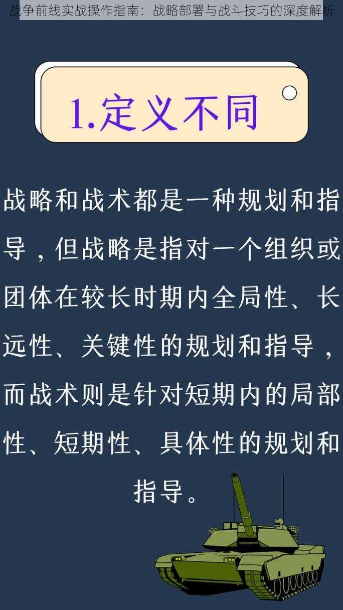 战争前线实战操作指南：战略部署与战斗技巧的深度解析