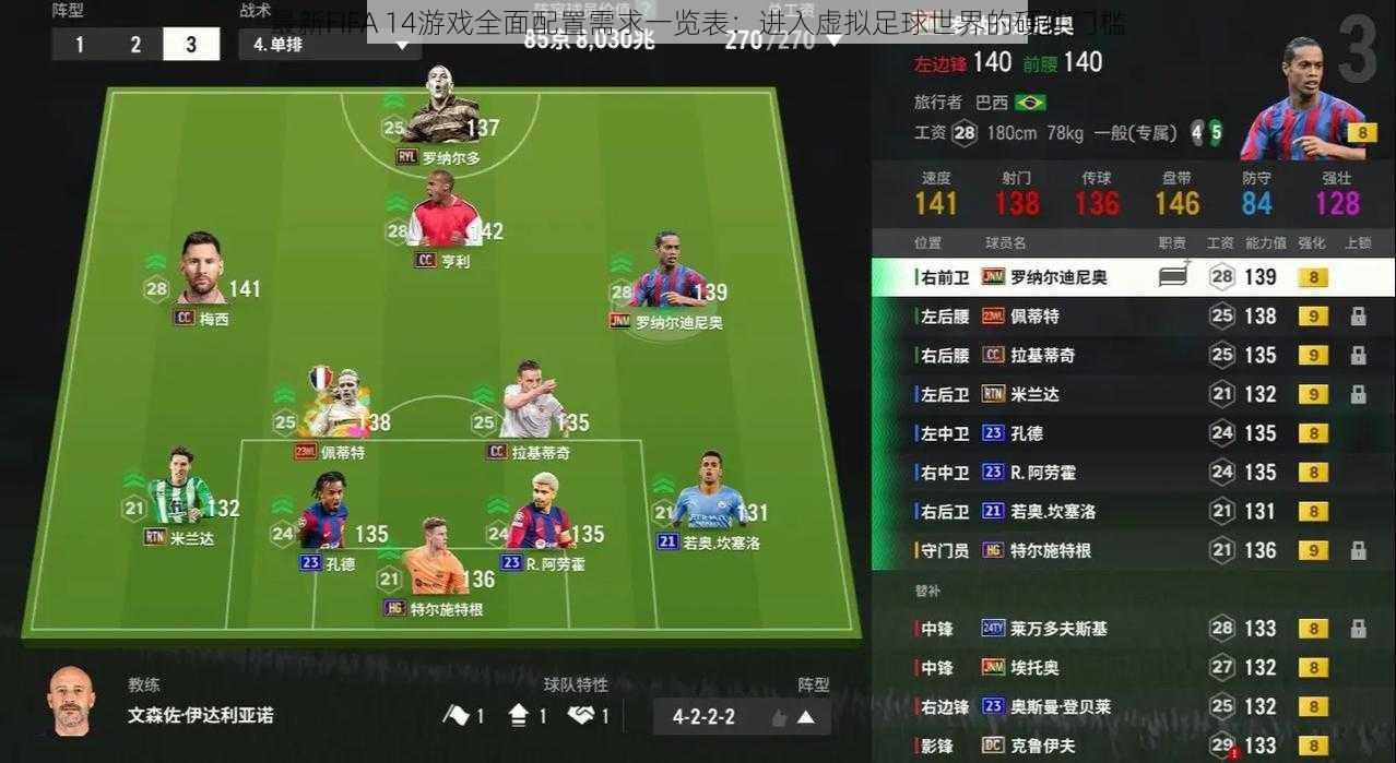 最新FIFA 14游戏全面配置需求一览表：进入虚拟足球世界的硬件门槛