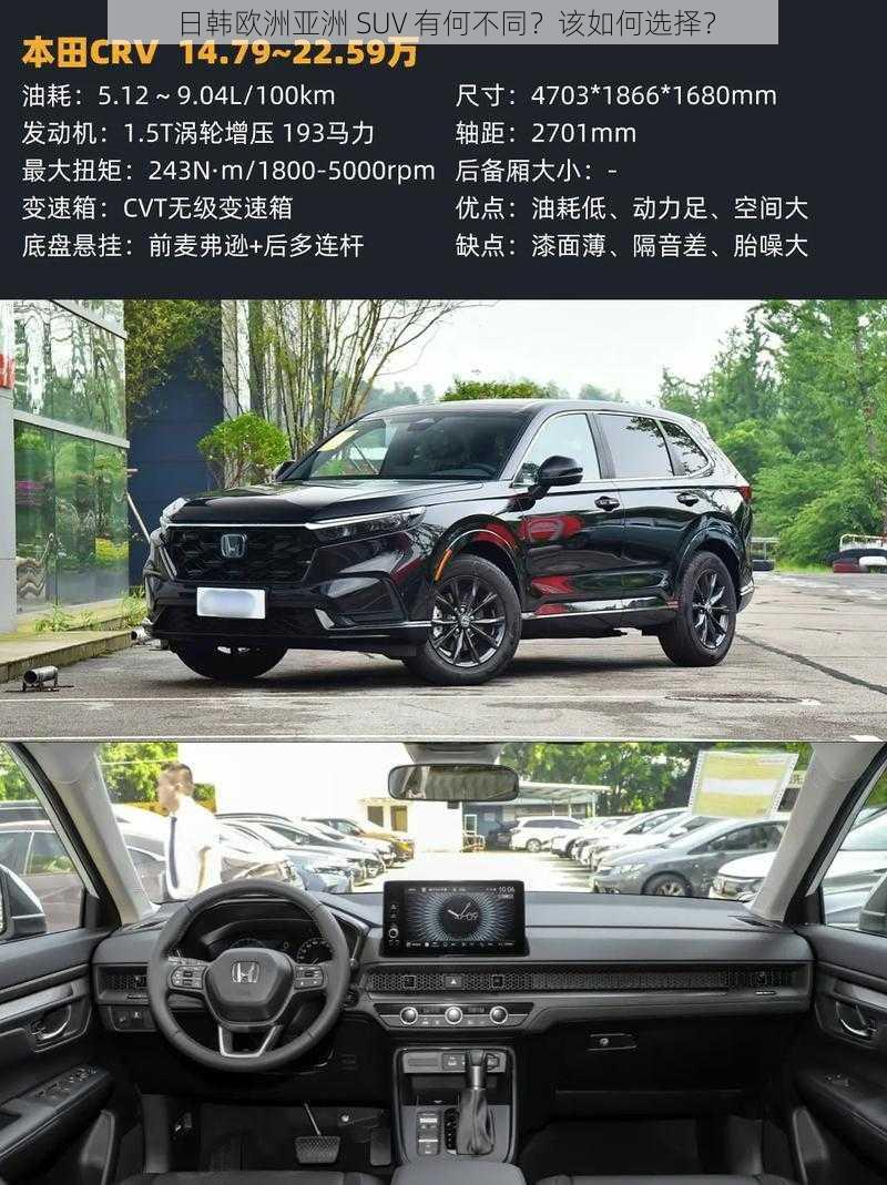 日韩欧洲亚洲 SUV 有何不同？该如何选择？